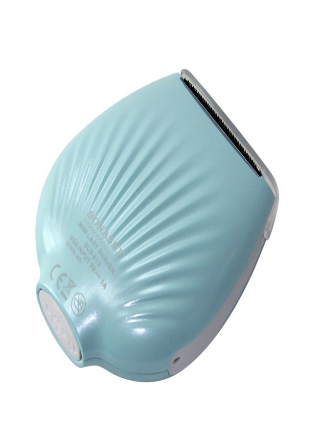 SONASHI Rechargeable Mini Lady Shaver With Sharp Stainless Steel Blade Continuous Working Time of 90 Minutes Portable And Washable Design USB Cord Pouch Cleaning Brush  SLD-815 Sea Green  - Image 4