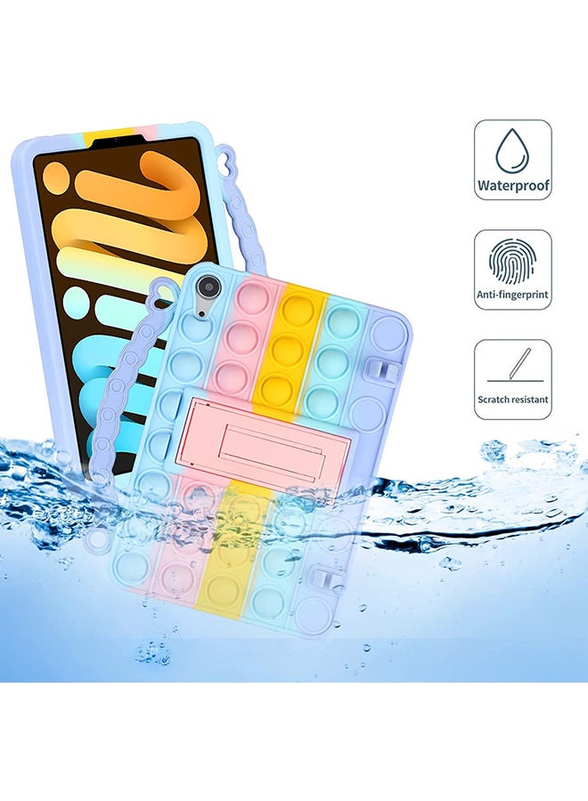 Rock Pow Pop Fidget Protective Case Cover For Apple iPad Mini 6 2021 With Pencil Holder Hand Carrying Strap And Kickstand Multicolour - Image 3