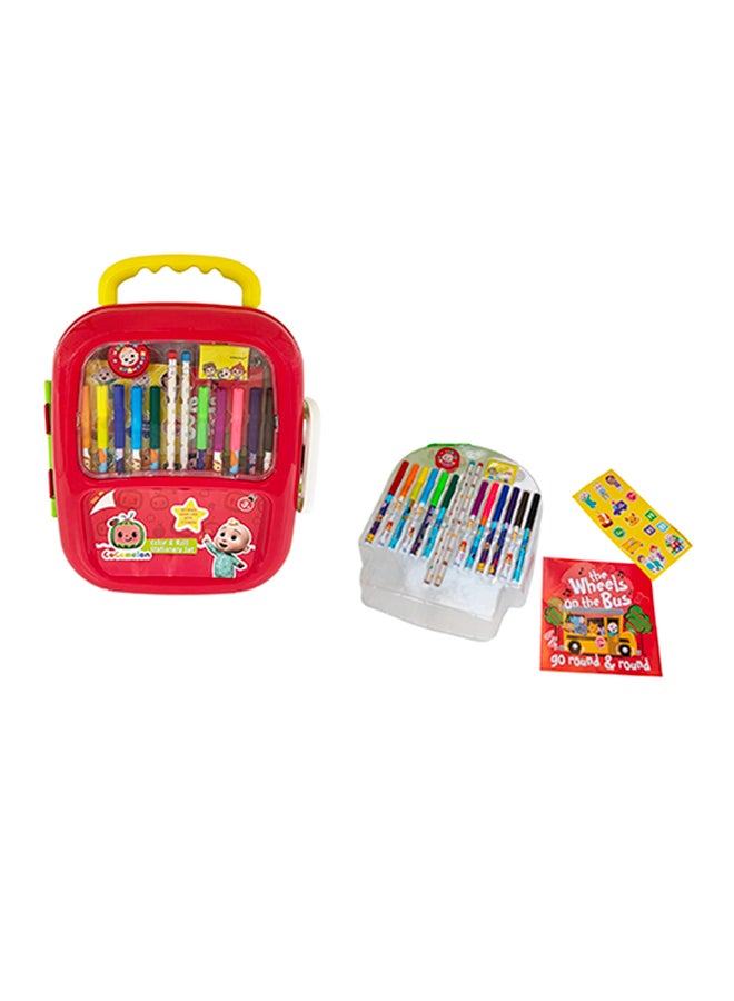 Color & Roll Stationary Set, Includes Stickers, 12 Markers, 2 Pencils, Sketch Pad And Rolling Case, For 3 Years +, Assorted Color, 11115 22cm