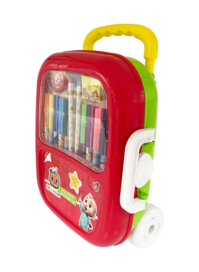 Color & Roll Stationary Set, Includes Stickers, 12 Markers, 2 Pencils, Sketch Pad And Rolling Case, For 3 Years +, Assorted Color, 11115 22cm
