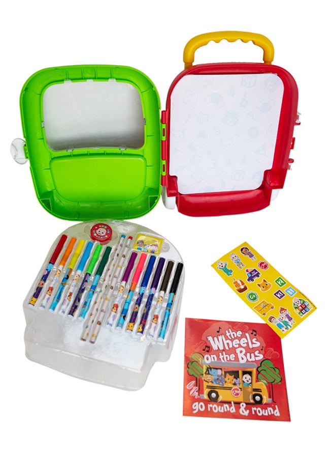 Color & Roll Stationary Set, Includes Stickers, 12 Markers, 2 Pencils, Sketch Pad And Rolling Case, For 3 Years +, Assorted Color, 11115 22cm