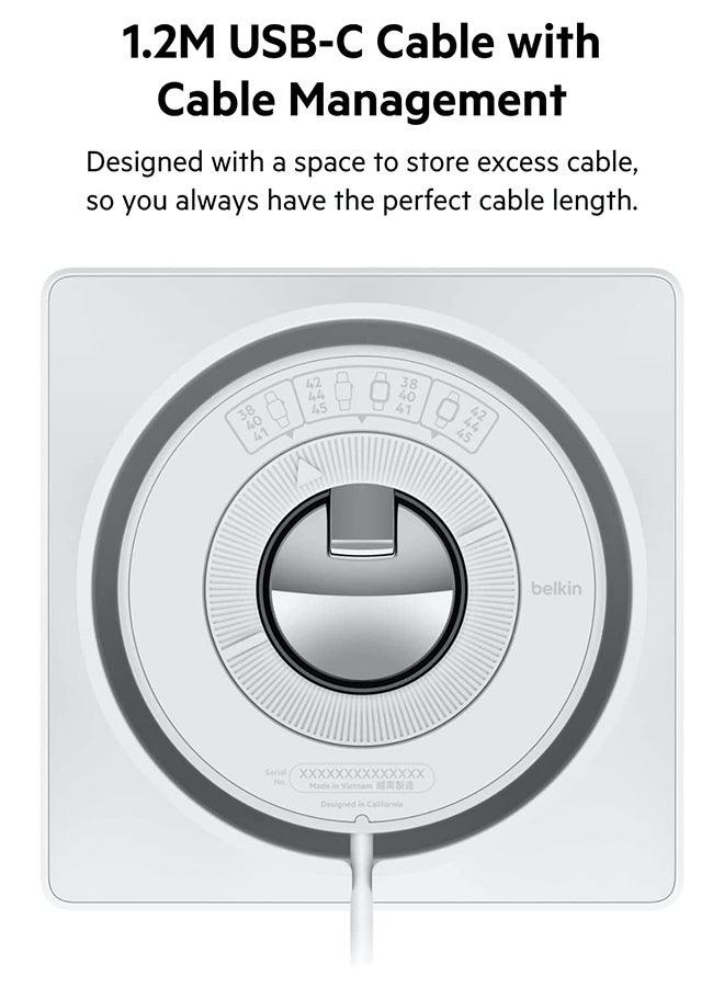 Apple Watch Charger, MFi Certified Wireless Fast Charging Travel Pad with Nightstand Mode, Minimalist Design and Included USB Type C Cable for Apple Watch Series 8, 7, 6, 5, 4, Ultra and More white