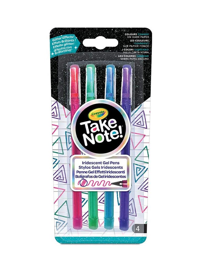 Crayola 4 Count Iridescent  Gel Pens 1.68 x 9.22 x 19.38cm  - Image 1