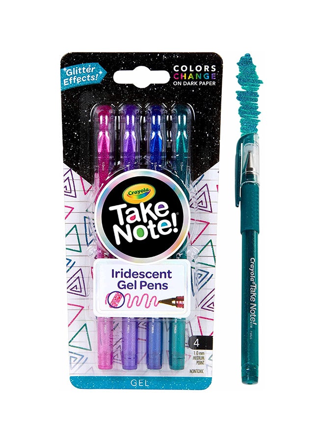 Crayola 4 Count Iridescent  Gel Pens 1.68 x 9.22 x 19.38cm  - Image 4