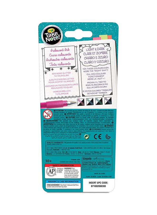 Crayola 4 Count Iridescent  Gel Pens 1.68 x 9.22 x 19.38cm  - Image 5