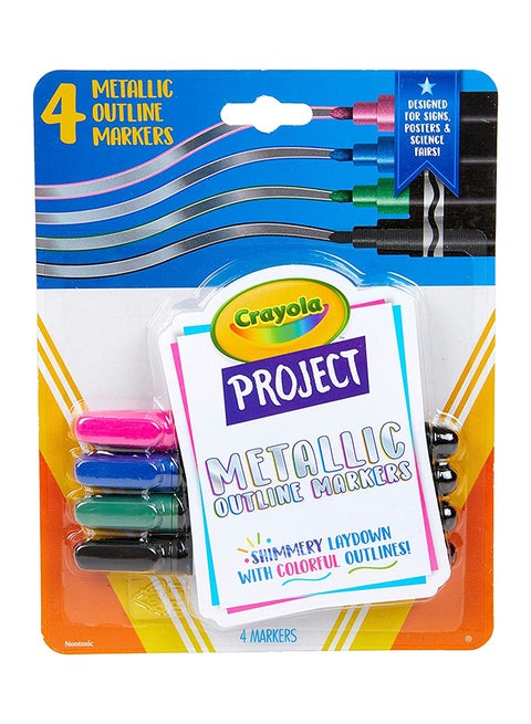 4-Piece Project Metallic Outline Markers ‎2.13 x 16.21 x 20.65cm