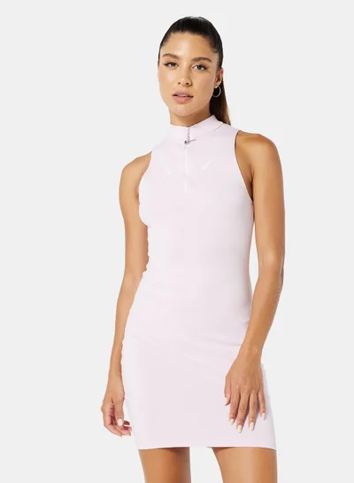 Nike NSW Swoosh Half-Zip Dress Pink