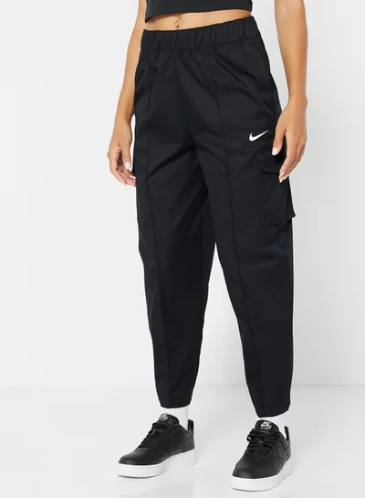 Nike Sportswear Essentials Curve Woven High-Rise Trousers Black