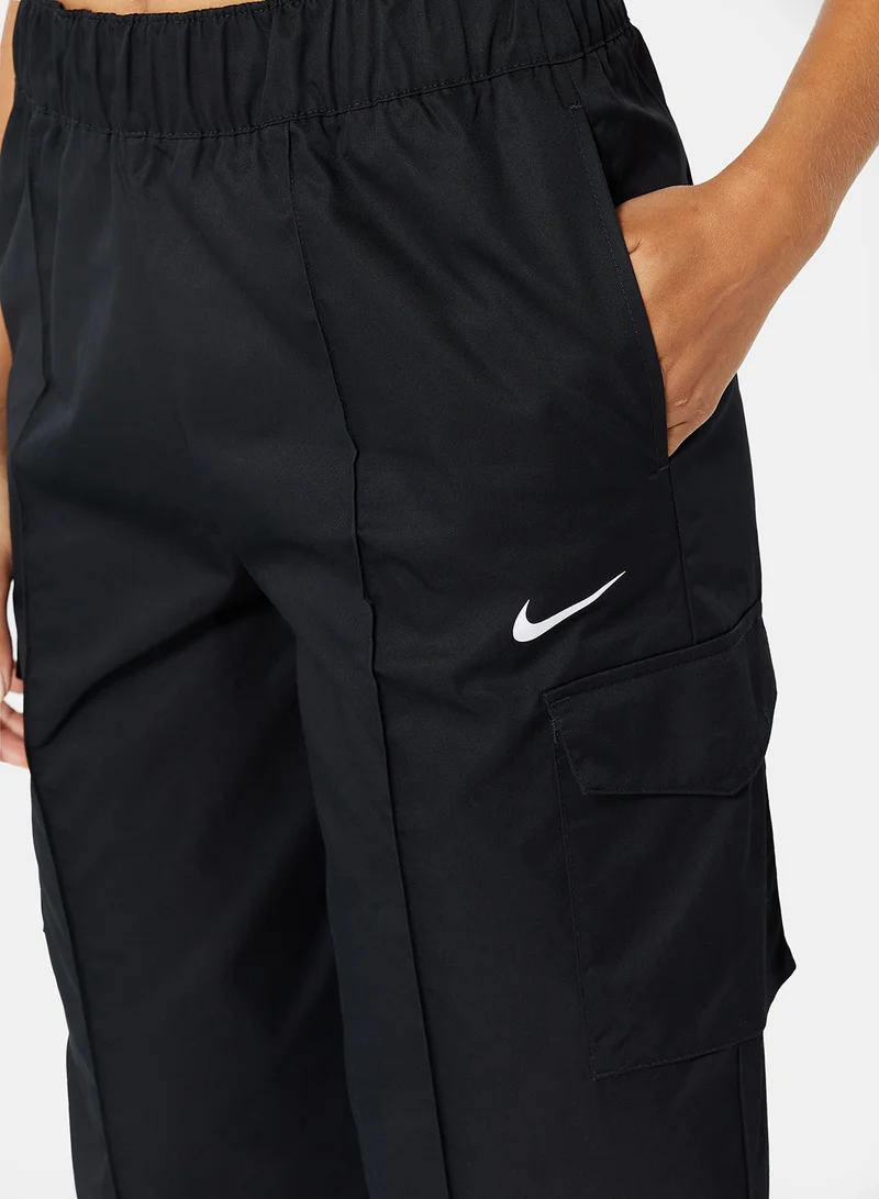 Nike Sportswear Essentials Curve Woven High-Rise Trousers Black
