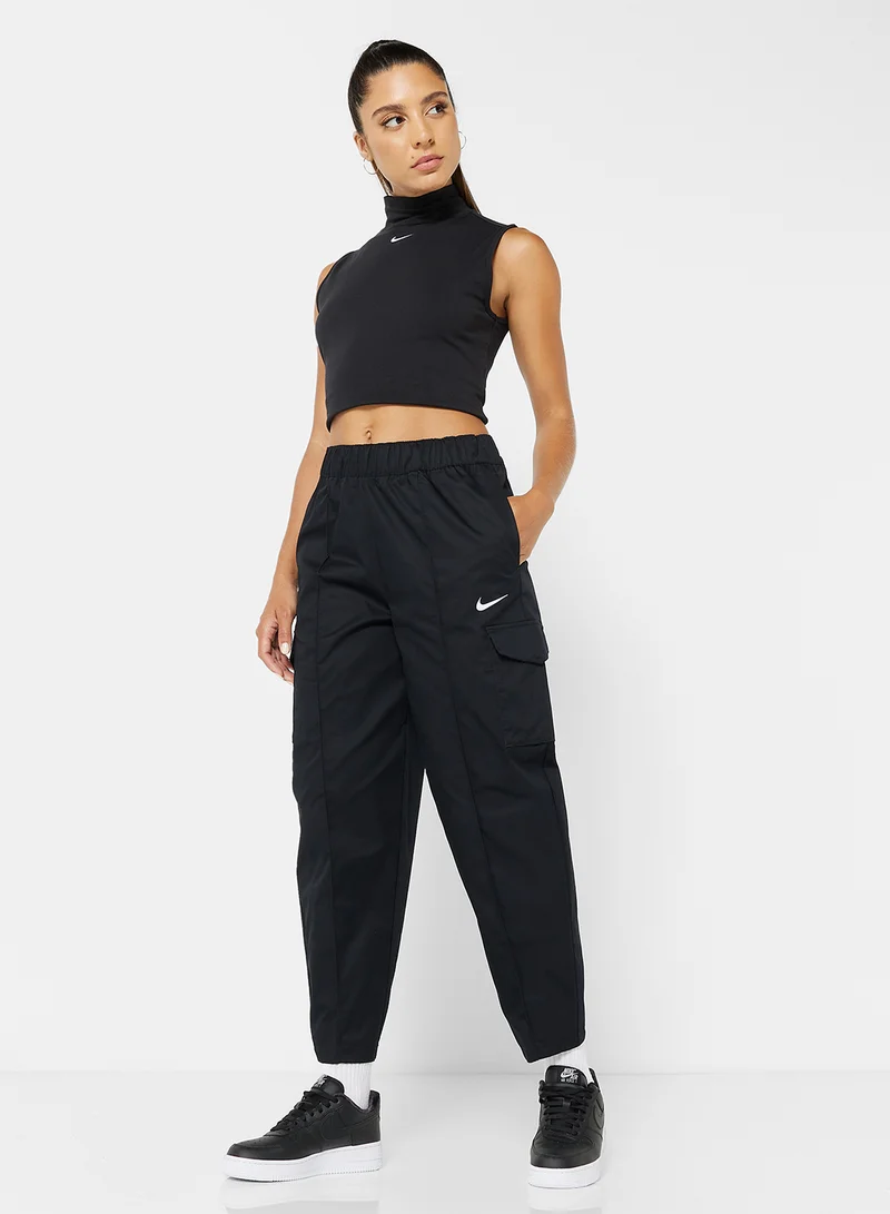 Nike Sportswear Essentials Curve Woven High-Rise Trousers Black