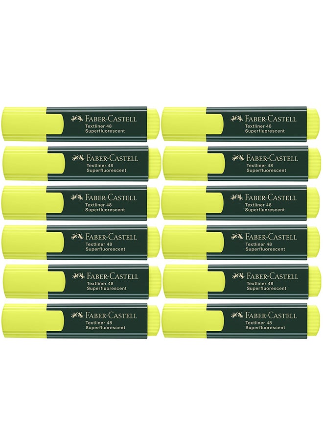 FABER-CASTELL 12-Piece Textliner Highlighter Black/Yellow