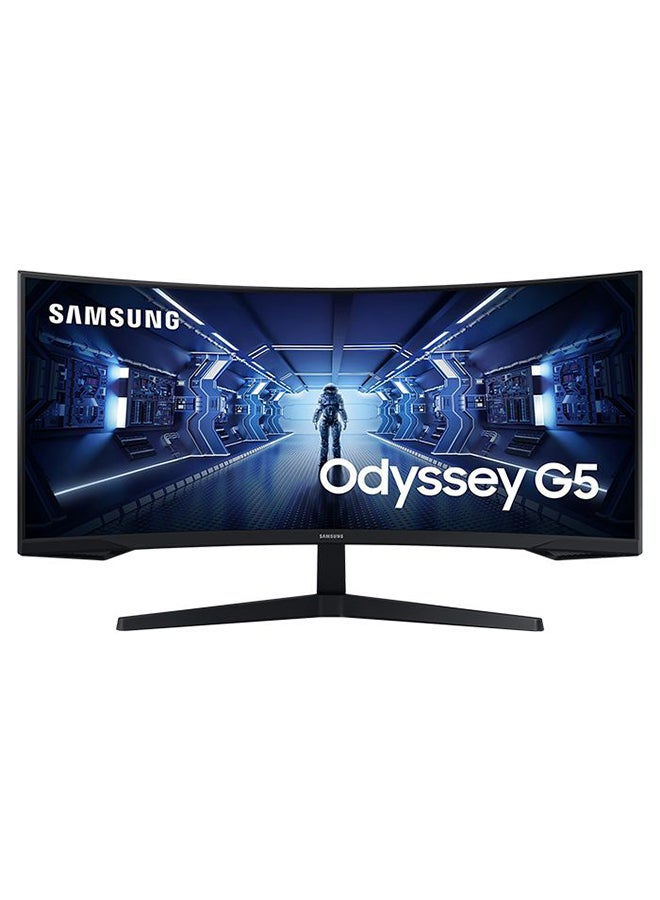 Samsung - 34 inch Odyssey G5 Curved Gaming Monitor Ultra WQHD (3440x1440), VA Panel Technology, 1ms Response Time, 165Hz Refresh Rate, Free Sync Premium Black - Image 1