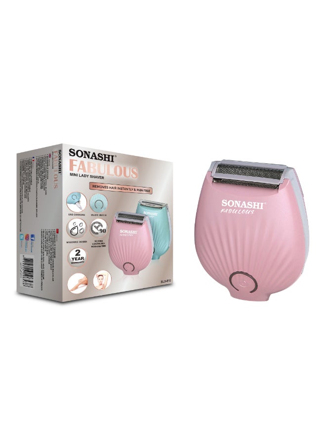 SONASHI - Rechargeable Mini Lady Shaver With Sharp Stainless Steel Blade Continuous Working Time of 90 Minutes Portable And Washable Design USB Cord Pouch Cleaning Brush  SLD-815 Pink - Image 1