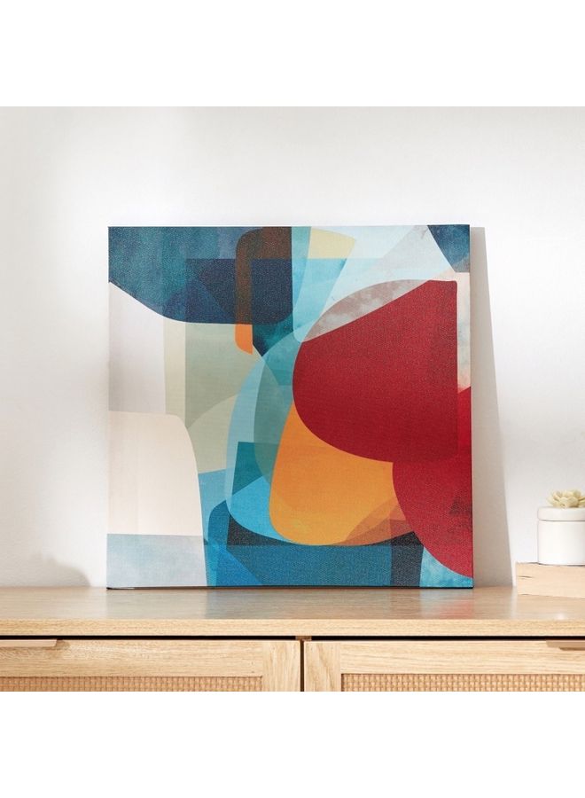 Home Box - Elmer Abstract Print Canvas Framed Picture Multicolour 40x1.8x40cm - Image 1
