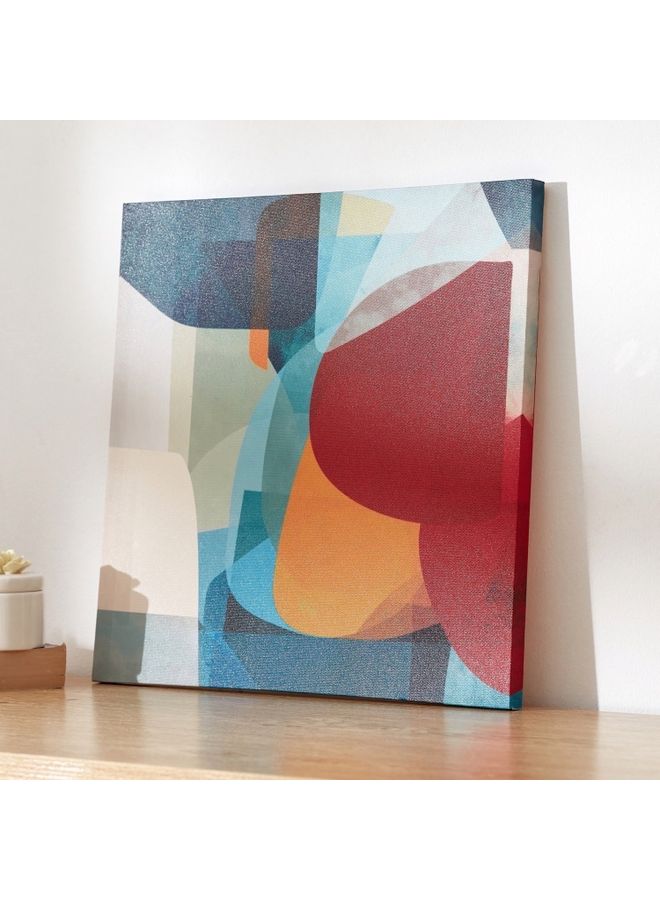 Home Box - Elmer Abstract Print Canvas Framed Picture Multicolour 40x1.8x40cm - Image 1