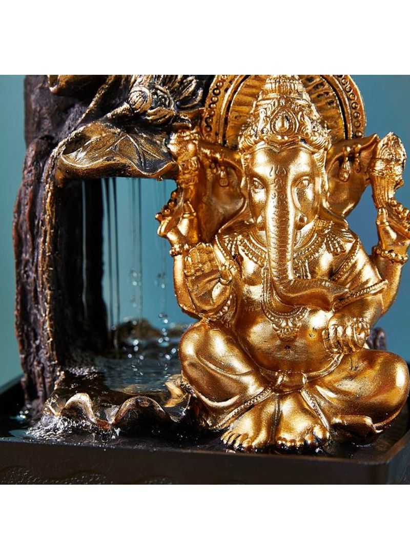 Home Box Mini Ganesha Fountain With Yellow Light Gold 13 x 12cm  - Image 4