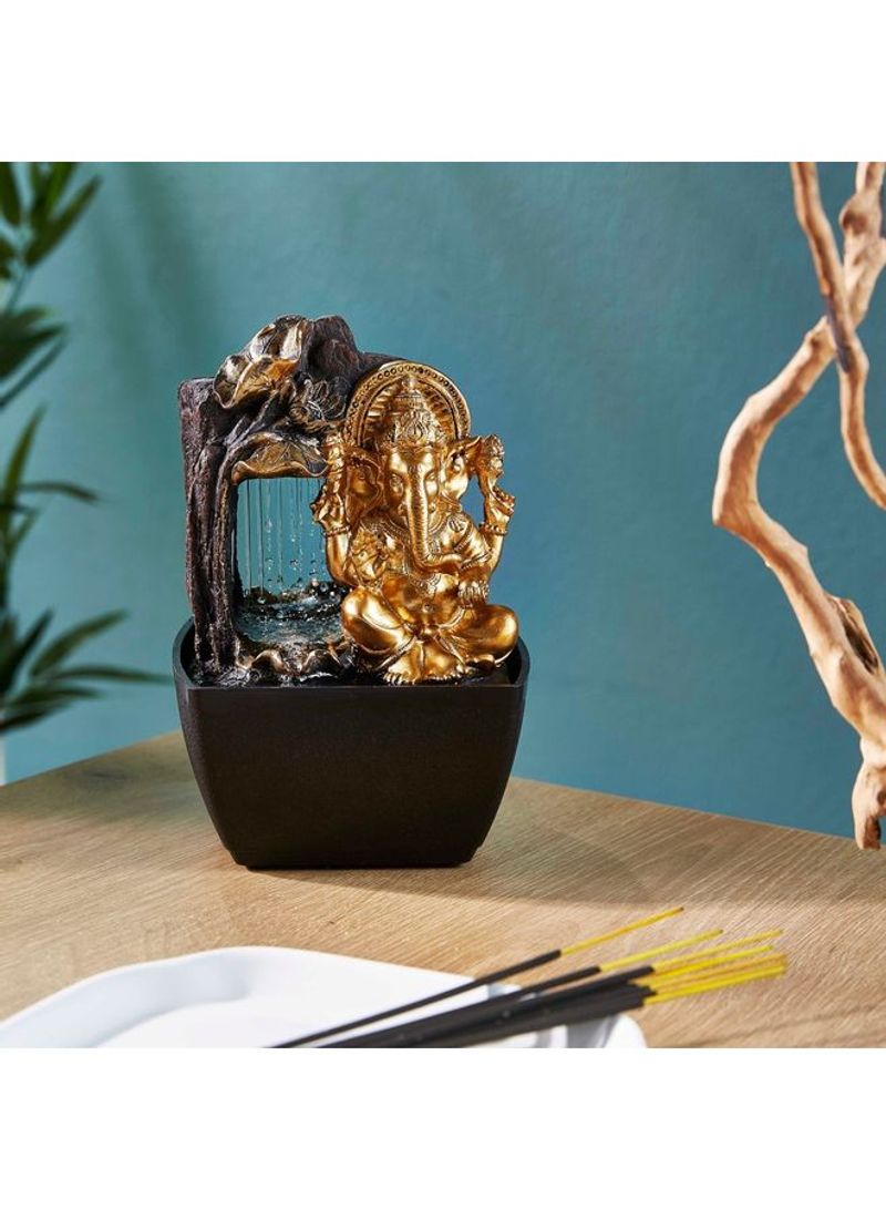 Home Box Mini Ganesha Fountain With Yellow Light Gold 13 x 12cm  - Image 5