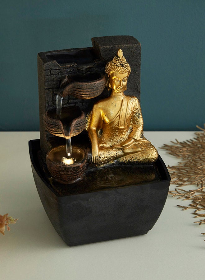 Mini Buddha Fountain With Yellow Light Gold 13 x 12cm - v1656079851/N43096383A_2