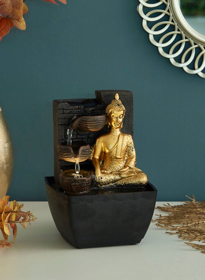 Mini Buddha Fountain With Yellow Light Gold 13 x 12cm - v1656079852/N43096383A_1