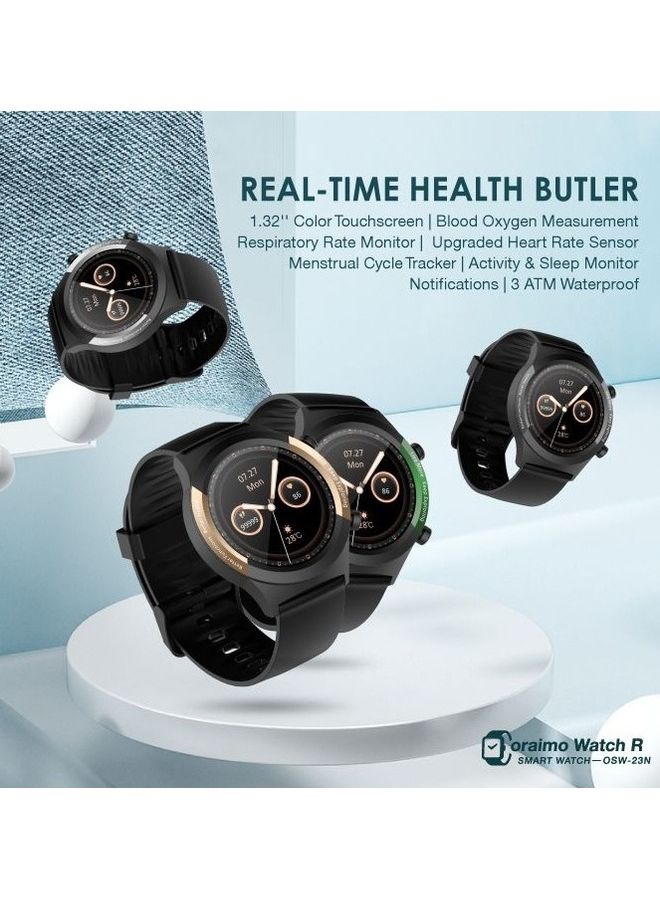 Oraimo 200 mAh OSW-23N Smart Watch 1.32-inch HD Full Color Touch Screen Build In Fitness Tracker Heart Rate & Blood Oxygen Monitor Green - Image 2