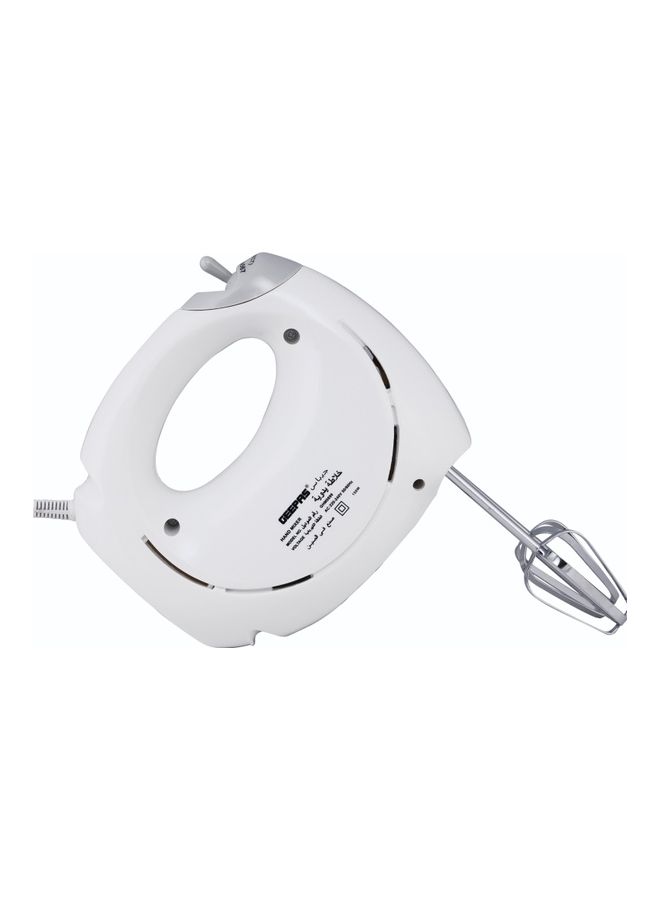 GEEPAS - Hand Mixer- 2 beaters and 2 dough hooks- Professional Food & Cake Mixer for Baking | 7 Speed Function, Includes Chrome Extra Long Beaters and Dough Hooks, Lightweight & Powerful 150 W GHM9899 White - Image 1