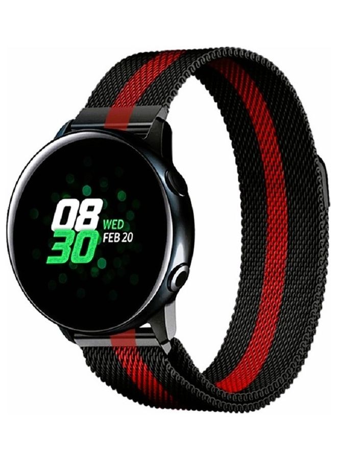 MARGOUN - Stainless Steel Milanese Mesh Replacement Band For Samsung Galaxy Watch Active/Active 2 20mm Red/Black - Image 1