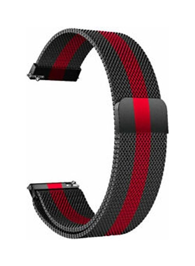 مارجون سوار بديل من الاستانلس ستيل بتصميم حلقة ميلاني شبكي لساعة سامسونج جالاكسي 4/جالاكسي 4 كلاسيك/جالاكسي 3/أكتيف/أكتيف 2 مقاس 20 مم أحمر/أسود - Image 2
