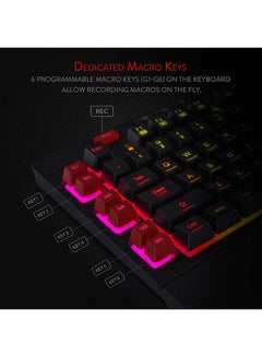 Reddragon K512 Shiva Dedicated Media Control Detachable Wrist Rest RGB Quiet Mechanical Feeling Gaming Keyboard with Multimedia Keys - v1656241207/N53330965A_2