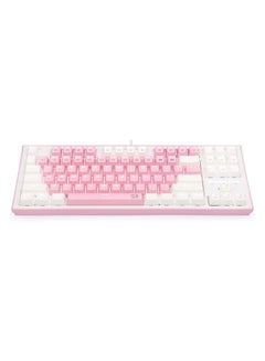 REDRAGON Redragon K611 Dual Color Keys Mechanical Gaming Keyboard Single White LED + RGB Side Edge Backlit 87 Key Tenkeyless Wired Computer Keyboard with Blue Switches for Windows PC (Pink + White)  - Image 2
