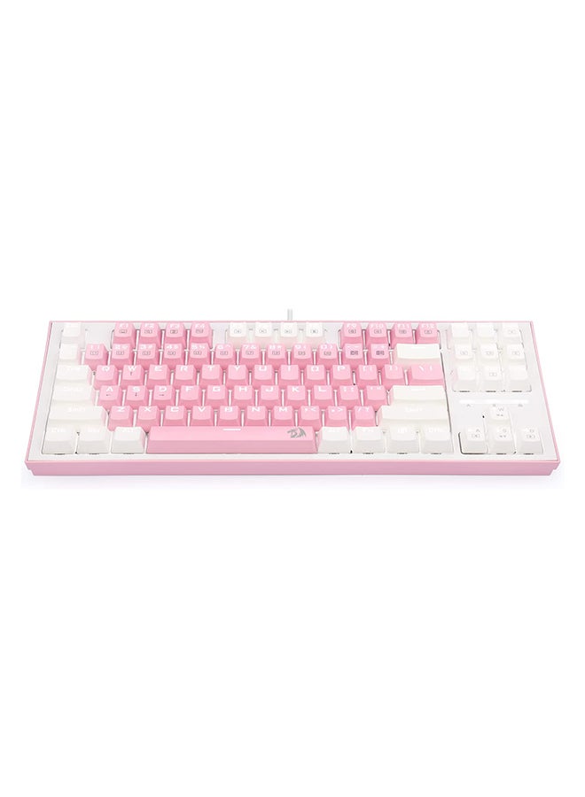 REDRAGON - Redragon K611 Dual Color Keys Mechanical Gaming Keyboard Single White LED + RGB Side Edge Backlit 87 Key Tenkeyless Wired Computer Keyboard with Blue Switches for Windows PC (Pink + White) - Image 1
