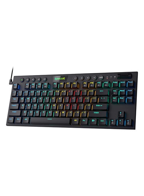 Redragon K622 Horus TKL RGB Mechanical Keyboard, Ultra-Thin Designed Wired Gaming Keyboard w/Low Profile Keycaps, Dedicated Media Control & Linear Red Switch, Pro Software Supported