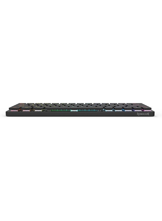 REDRAGON - Redragon K624P Elise Pro Rgb 60% Wireless 2.4Ghz / Bluetooth 5.0 / Wired Type C Gaming Mechanical Keyboard – Low Profile Blue Switches (Black) - Image 1