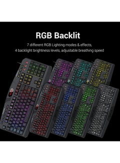REDRAGON K503 Harpe RGB  7-Color LED Backlit, Full sized 104 with numeric pad keyboard  - Image 2