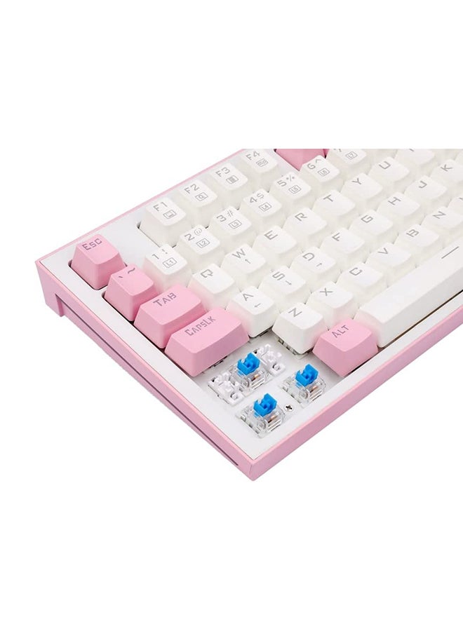REDRAGON Redragon K623 HADES Dual Color Keys Mechanical Gaming Keyboard Single White LED + RGB Side Edge Backlit 104 Key Wired Computer Keyboard with Blue Switches for Windows PC || (White + Pink)  - Image 2
