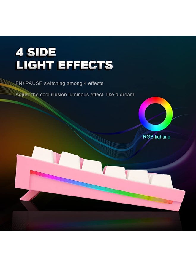 REDRAGON Redragon K623 HADES Dual Color Keys Mechanical Gaming Keyboard Single White LED + RGB Side Edge Backlit 104 Key Wired Computer Keyboard with Blue Switches for Windows PC || (White + Pink)  - Image 4