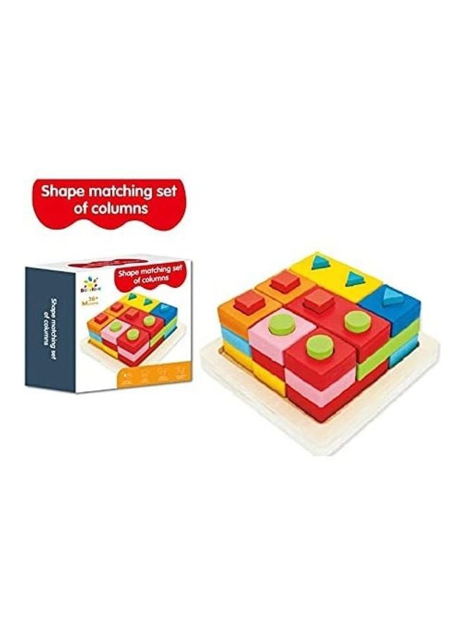 Baby love Wooden Shape Blocks Matching Set 19x15x6.5cm  - Image 2