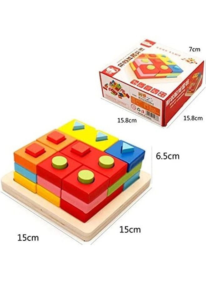 Baby love Wooden Shape Blocks Matching Set 19x15x6.5cm  - Image 3