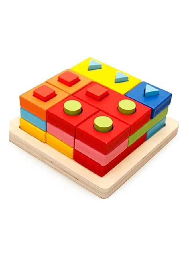 Baby love Wooden Shape Blocks Matching Set 19x15x6.5cm  - Image 4