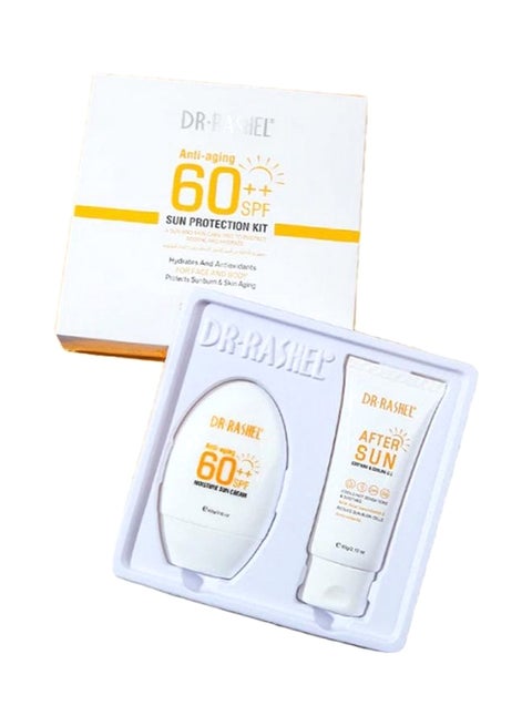 مجموعة الحماية من الشمس بعامل الحماية من الشمس  60 ++ SPF لمكافحة علامات التقدم في السن 60جرام