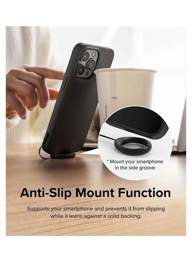 Ringke Finger Ring Strap Silicone Smartphone Grip Lanyard Holder with Anti-Slip Mount Function Compatible with Phone Cases, Keys, Cameras, and More (Pack of 2) - Black & Light Gray - Image 5