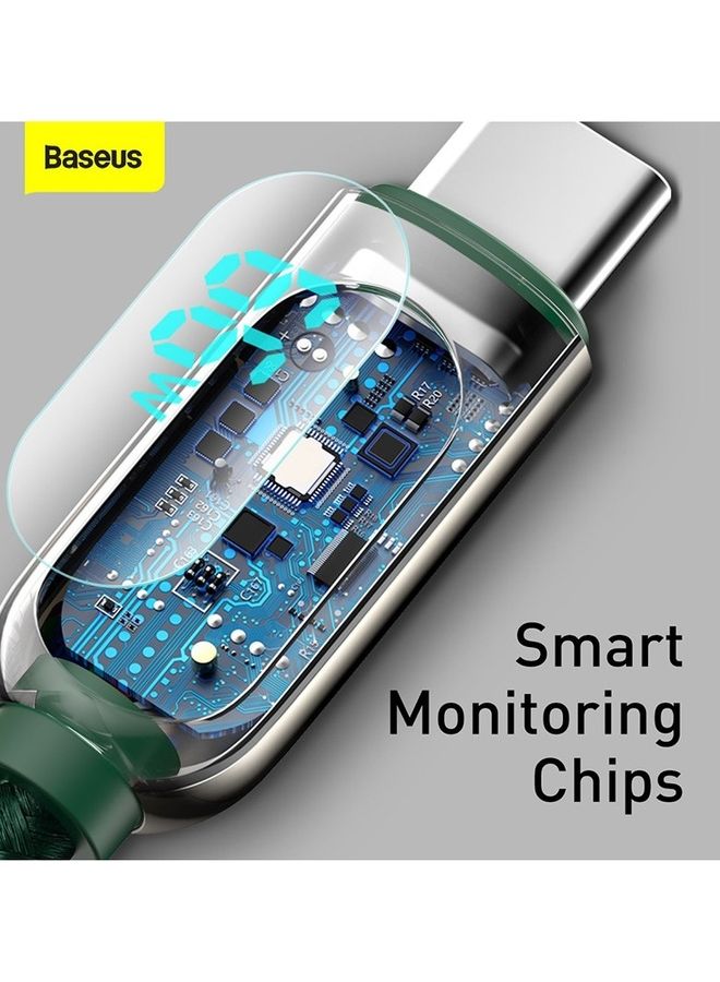 Baseus USB to Type C 66W Digital Display Fast Charging Data Cable 6A 2m Green - Image 5