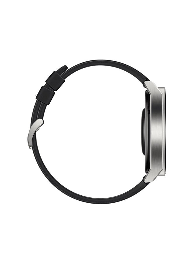 HUAWEI - Watch GT 3 Pro SmartWatch Heart Rate & Blood Oxygen Monitoring Light Titanium Case With Fluoroelastomer StrapWatch Black - Image 1