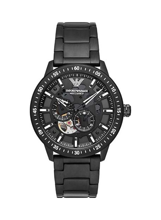 امبوريو ارماني ساعة ماريو كرونوغراف من الفولاذ المقاوم للصدأ AR60054 - 43 مم - أسود