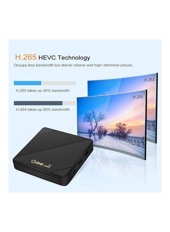 Wownect Q96 Pro Mini Smart Android 11.1 TV box 2GB/16GB Amlogic S905L Quad Core 2.4G/5G WIFI 4K H265 Media Player Quad Core With LAN HD AV Ports Black  - Image 2