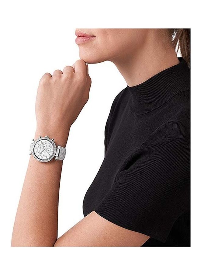 Michael Kors Women's Parker Chronograph Wrist Watch MK7226 - 39mm - White - Image 3