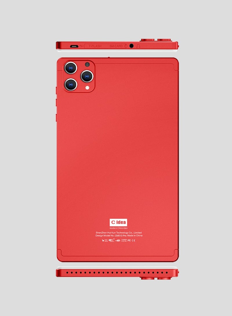 سي آيديا تابلت ذكي مقاس 7 بوصة CM513 Pro Android Tab مع ذاكرة تخزين داخلية 128 جيجابايت وذاكرة وصول عشوائي 4 جيجابايت رباعي النواة وواي فاي 5G LTE للأطفال، أحمر  - Image 3