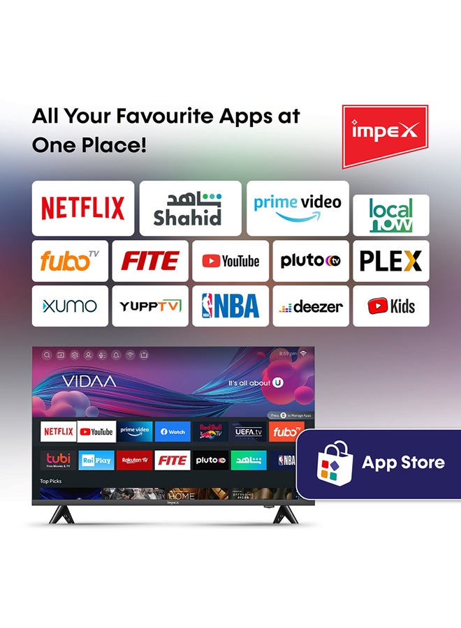 Impex - Platina 55 Inch 4K Ultra HD VIDA OS Smart LED TV PLATINA 55 UHD SMART Black - Image 1