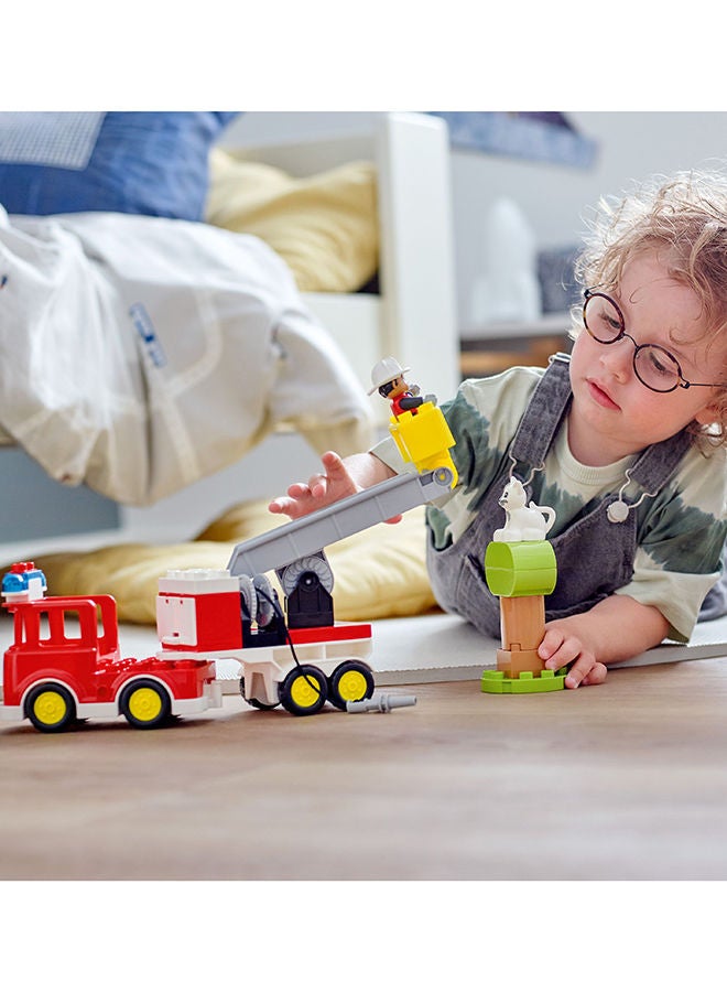 LEGO 6379258 DUPLO Rescue Fire Engine 10969 Building Toy and Imaginative Playset; Includes a Firefighter Figure and Fire Truck with Lights and Siren; Gift for Toddlers, Preschoolers and Kids Aged 2+ (21 Pieces) 1+ Years LEGO 21 1+ Years  - Image 3