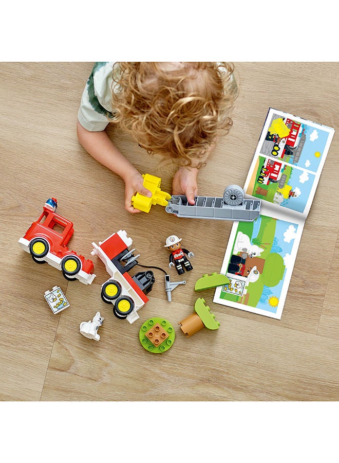 LEGO 6379258 DUPLO Rescue Fire Engine 10969 Building Toy and Imaginative Playset; Includes a Firefighter Figure and Fire Truck with Lights and Siren; Gift for Toddlers, Preschoolers and Kids Aged 2+ (21 Pieces) 1+ Years LEGO 21 1+ Years  - Image 4