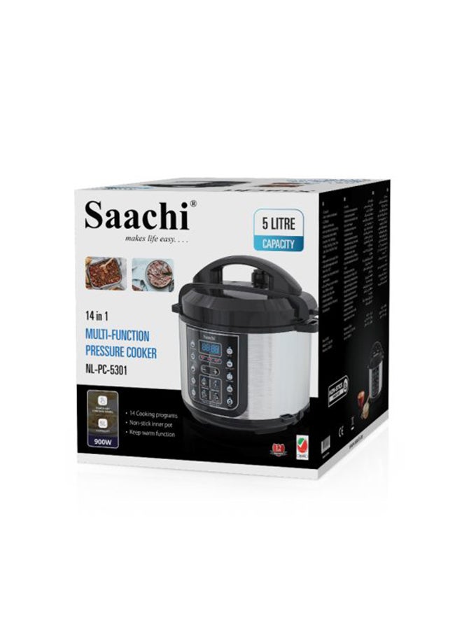 Saachi - 14 In 1  Multi Function Pressure Cooker 5 L 900 W NL-PC-5301-SV Silver - Image 1